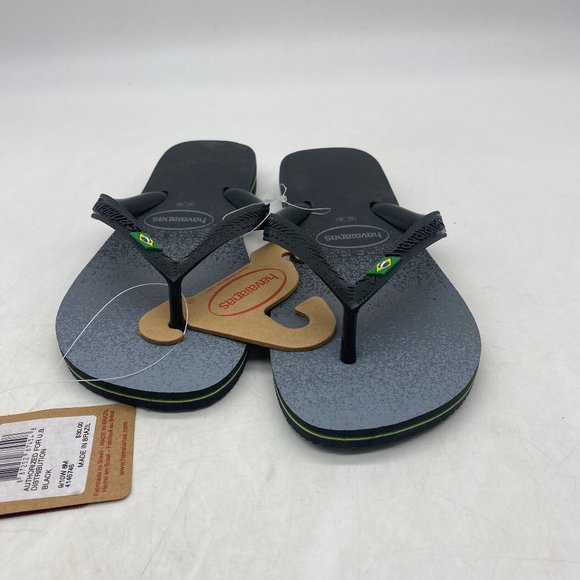 Havaianas Brazil Fresh Black Flip Flops Size 9/10 Women's / 8 Men's - Picture 1 of 9